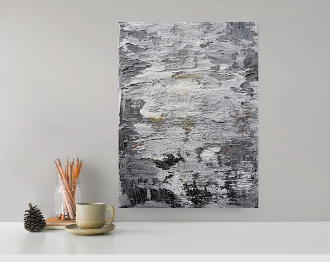 Textured Abstract Painting 6x8, Ancient Echo, Fragments of Time III, Wabi Sabi