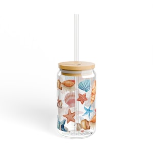 Seashell Sipper Glass, 16oz