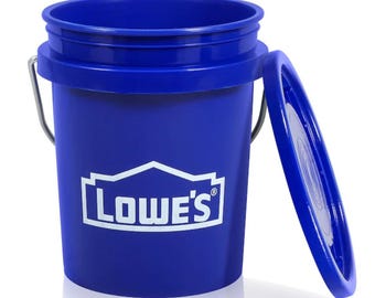 Lowes blue mini bucket with lid