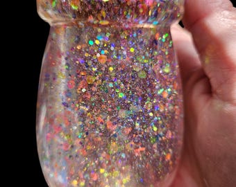 Glow in the dark glitter stash jar