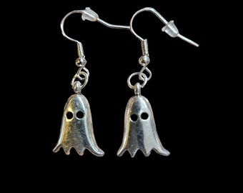 Silvertone ghost earrings