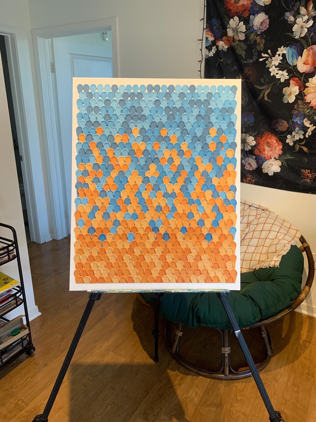 Original Textured Painting Made Using Colored Spackle and Acrylic Paint ...