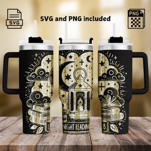 Late Night Reading Club Tumbler Wrap Laser gravieren SVG / PNG, Buch-Liebhaber-Leseverpackung 40 Unzen Tumbler, Laser Tumbler Bookish Wrap, SVG für Wrapping