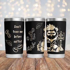 Coffee Lover Tumbler Laser Engrave SVG and PNG, Coffee Time Full Wrap Design 20oz Tumbler, Laser File Tumbler Wrap SVG For Rotary