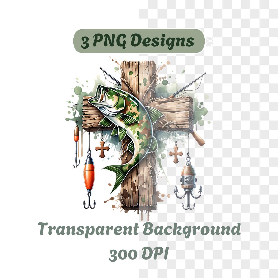 Christian Fishers of Men PNG, Camo Cross Fishing PNG, Bible Nature ...