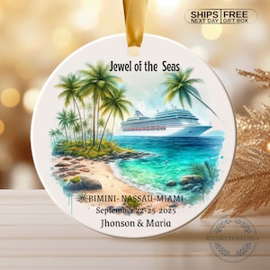 Personalized Cruise Ship Ornament: Ceramic Vacation Keepsake