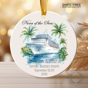 Personalized Cruise Ship Ornament: Ceramic Vacation Keepsake