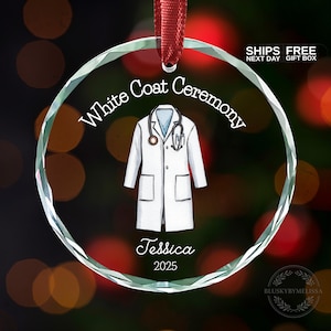Personalized White Coat Ceremony Ornament, Medical School Graduation Gift, Future Doctor Gift