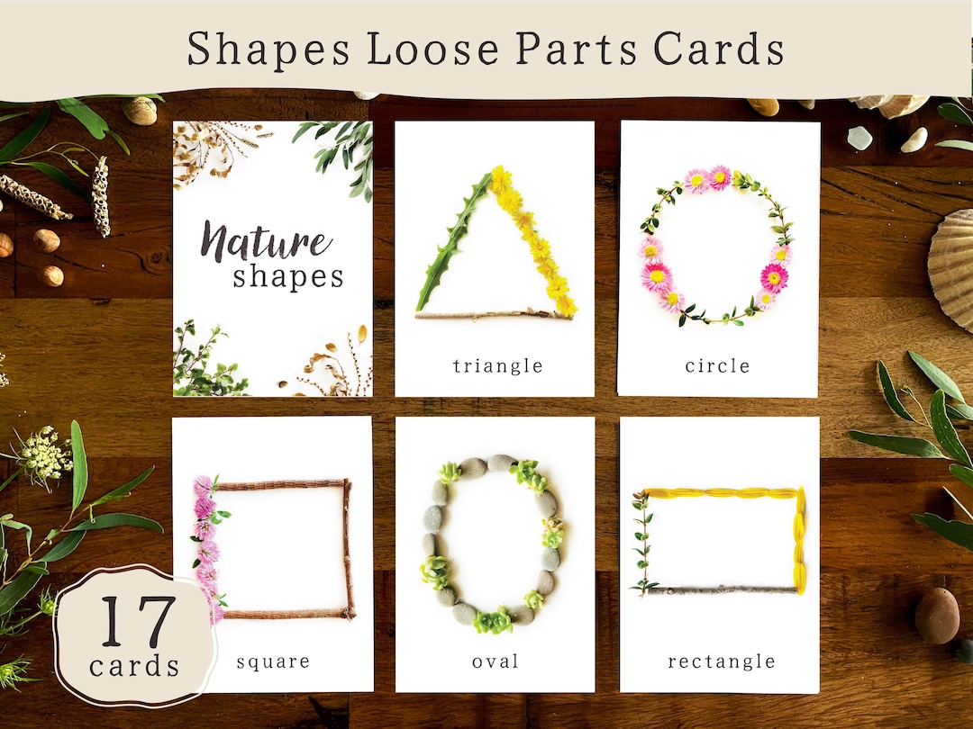 Provocation Card Example Shapes Nature Loose Parts Play Provocation Cards | 2D Shapes Printable ...