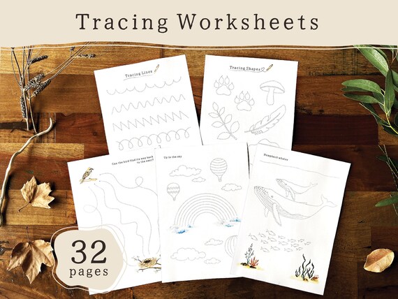 Preschool Tracing Worksheets | Line & Shape Tracing | Homeschool Printable | Handwriting Practice | Kindergarten Curriculum | Toddler Book