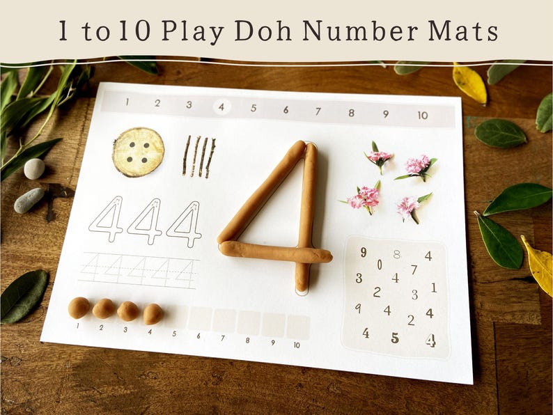 Play Doh Number Mats 1 to 10 | Play Dough Mats Counting for Pre-k ...