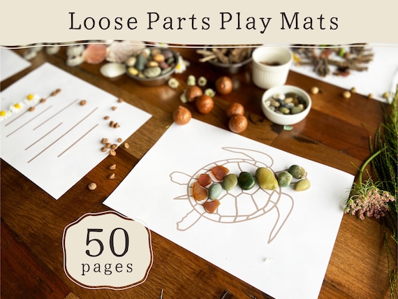 Loose Parts Play Mat, Nature Pattern Provocation Mat, Montessori Manipulative Mat, Reggio Emilia, Pre-writing Practice, Pre-School Activity