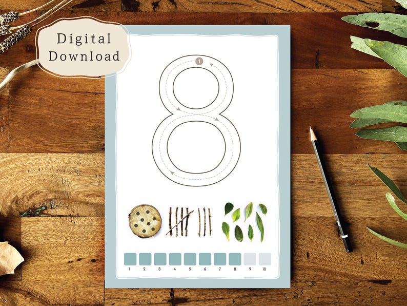 Number Posters 1 to 10 | Nature Number Cards | Reggio Loose Parts Play ...