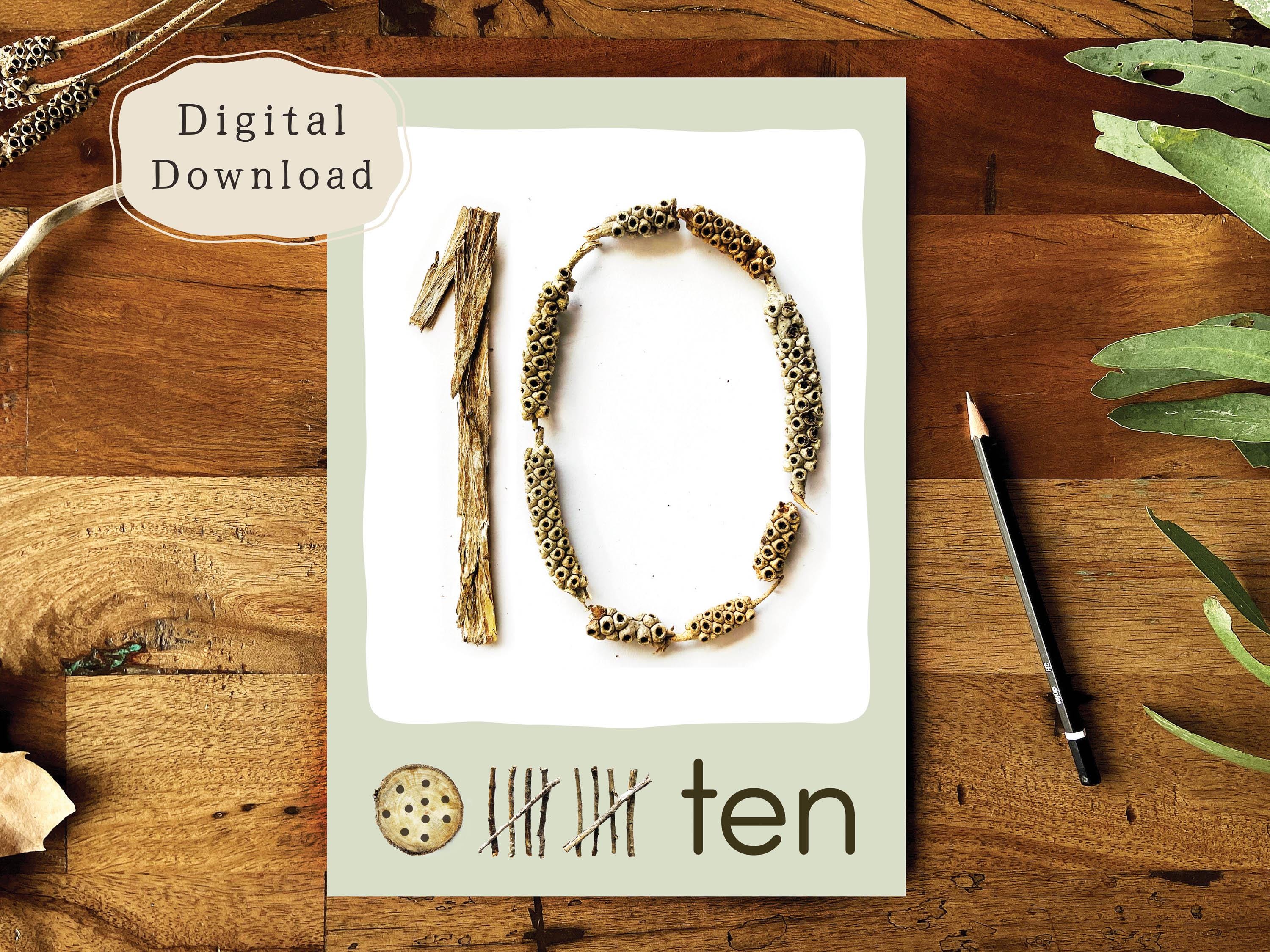 Nature Number Posters 0 to 10 | Loose Parts Number Cards | Reggio Loose ...