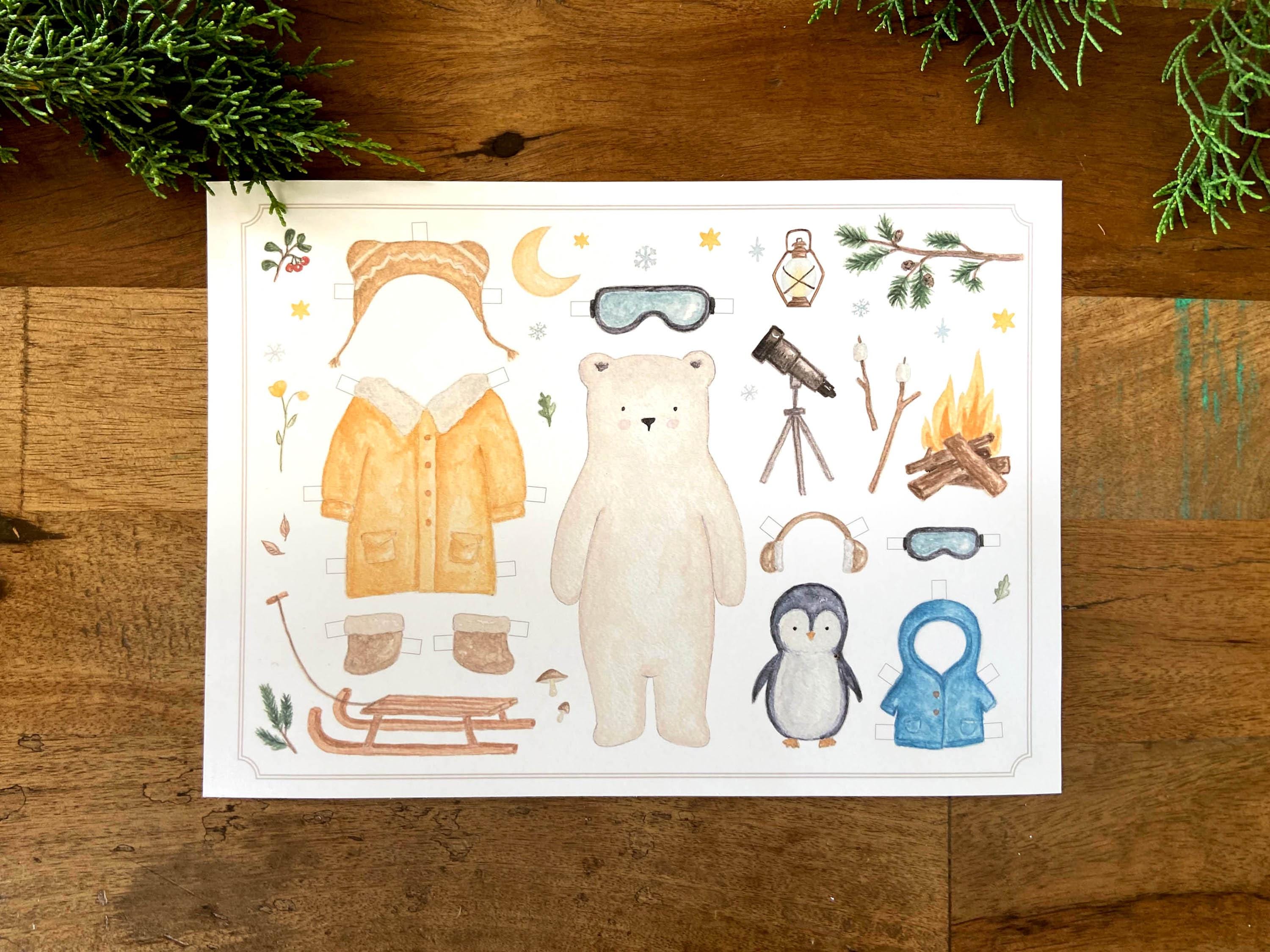 38 Penguin Crafts: Fun and Creative Ideas for the Whole Family 32 Winter Paper Doll Printable Activity for Kids: Polar Bear & Penguin…