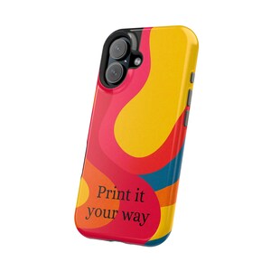 Vibrant Phone Case, Customizable Tough Cases for iPhone, Unique Gift for Tech Lovers, Personalized Accessories, Holiday Presents