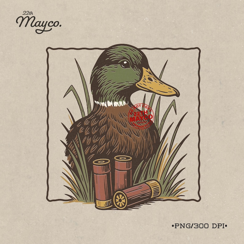 vintage mallard duck png, shotgun shells sublimation design, waterfowl hunting clipart, duck ammo graphic, hunting shirt design, retro outdoorsman gift, commercial use digital download, greenhead drake art, rustic duck graphic, 12 gauge shell art, father's day hunting gift, printable hunting art, high quality 300dpi png, digital download for sublimation, transparent background, wetland hunting art, duck blind decor.