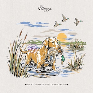 yellow lab duck hunting png, yellow lab retriever shirt design, labrador with mallard duck, yellow lab hunting dog png, labrador retriever sublimation, yellow lab dog lover gift, lab duck dog clipart, yellow lab waterfowl design, labrador carrying duck png, yellow retriever digital download, hunting lab artwork, labrador dog shirt graphic