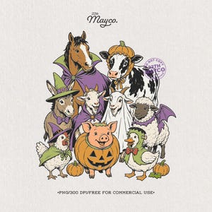 halloween farm, farm animals png, cow halloween, pig pumpkin, ghost goat png, witch chicken, duck costume, horse vampire, donkey witch, sheep bat png, spooky cute, farmhouse fall, sublimation png,halloween farm, barnyard animals, spooky cute png, farm girl shirt, farmhouse fall, cow lover shirt, pig lover shirt, goat lover shirt, sheep lover shirt, duck lover shirt, chicken lover, halloween png, sublimation png