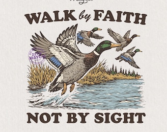 Canard colvert, verset biblique (PNG), illustration chrétienne de chasse (téléchargement numérique)