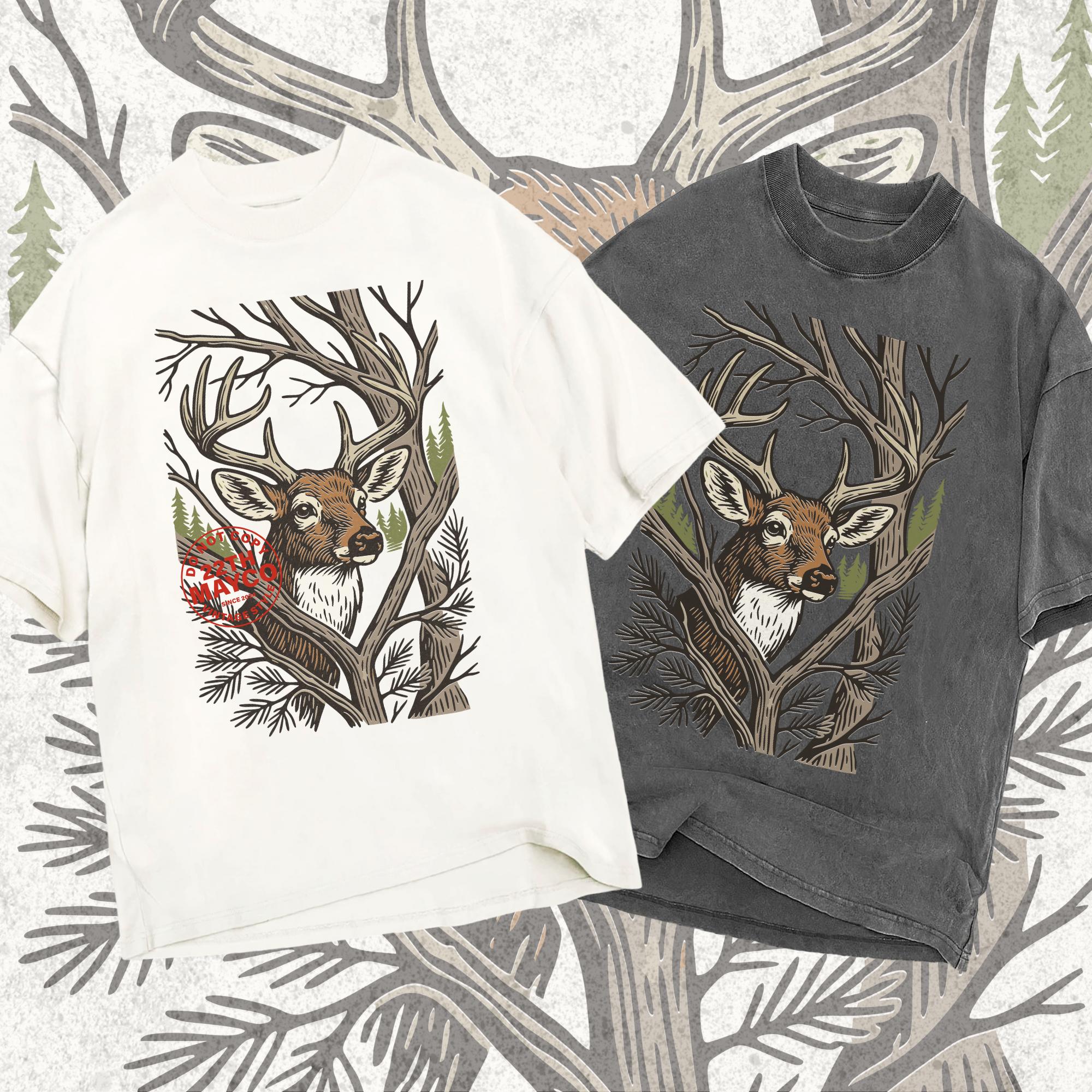 Vintage Buck PNG, Whitetail Deer Clipart, Rustic Hunting (digital ...