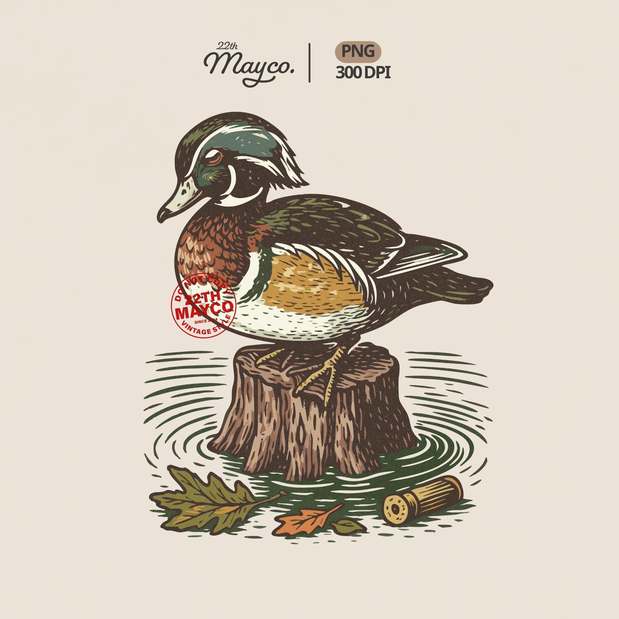 Vintage Wood Duck PNG, Retro Hunting Clipart (digital Download) - Etsy