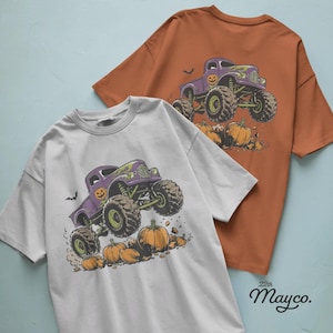 halloween monster truck png digital download, vintage pickup smashing pumpkins, purple and lime lifted truck design, spooky pumpkin truck graphic, jack o lantern monster truck png, oversized off road tires illustration, orange pumpkin smash vehicle, halloween bats and flame truck, retro pickup truck sublimation, boys halloween vehicle design, monster truck lover graphic, fall truck printable clipart, transparent background png, instant download halloween sublimation file, pumpkin truck shirt png