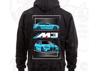 BMW M3 M4 G80 G82 Sweatshirt hoodie in Borusan Turkish Blue Miami Blue riviera blue S M L XL 2XL fast shipping by Luckys Custom Tees