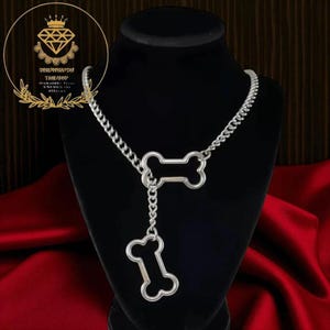 Gothic Bone Pendant Necklace for Women | Punk Charm Chain Choker | Korean Hip Hop Grunge Jewelry | Edgy Geometric Statement Gift
