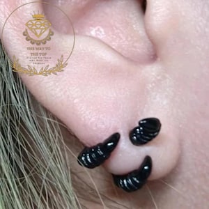 Dragon Claw Gothic Ear Jacket Earrings • Edgy Front and Back Studs • Punk Dragon Earrings for Women • Fantasy Claw Jewelry Gift