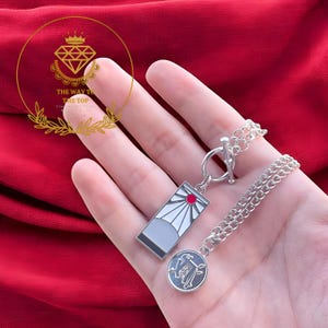 Anime Demon Slayer Tanjiro Necklace - Multi-Layer Punk Collar Pendant - Stainless Steel Creative Jewelry - Cool Gift for Anime Fans