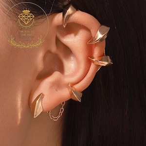 Devil Claw Ear Cuff Set: Gothic Punk Clip-On Earrings