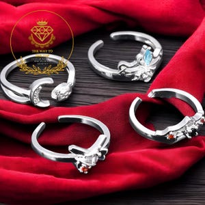 Bungo Stray Dogs Anime Gothic Rings | Dazai, Atsushi, Akutagawa, Chuuya Adjustable Alloy Ring for Fans - Gothic Jewelry Gif