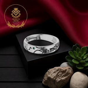 Dr. Stone Senku Cosplay Ring e=mc | Adjustable Unisex Anime Jewelry | Ishigami Science Prop | Manga Accessory Gift for Fans & Cosplayers