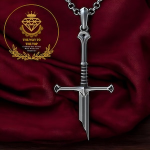 Silver Elven Sword Necklace: Broken Blade Fantasy Pendant