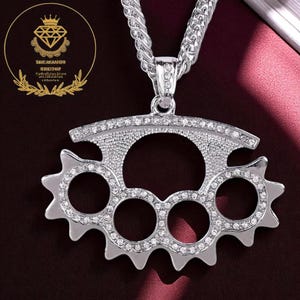 Icy Zirconia Gothic Pendant Necklace: Hip Hop Rock Chain for Men