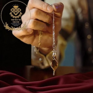 Steampunk Citrine Spirit Pendulum Necklace: Lord of Mysteries Inspired