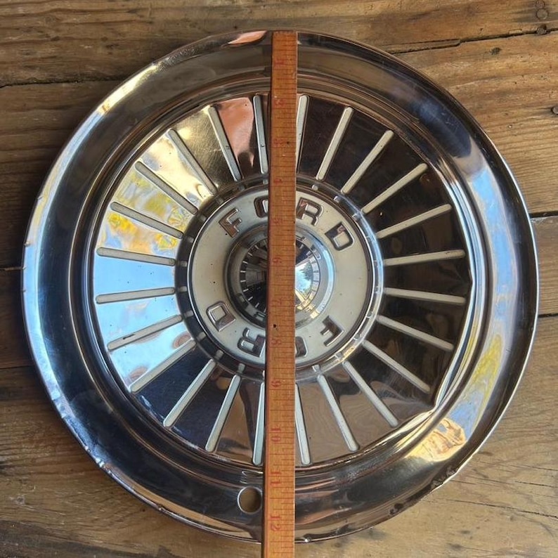 Vintage 1950s Hubcaps: Ford Fairlane Chrome Wheel Covers, Set of 2 - Etsy