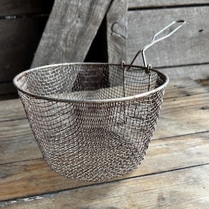 Vintage Wire Fry Basket: Rustic Farmhouse Kitchen Decor