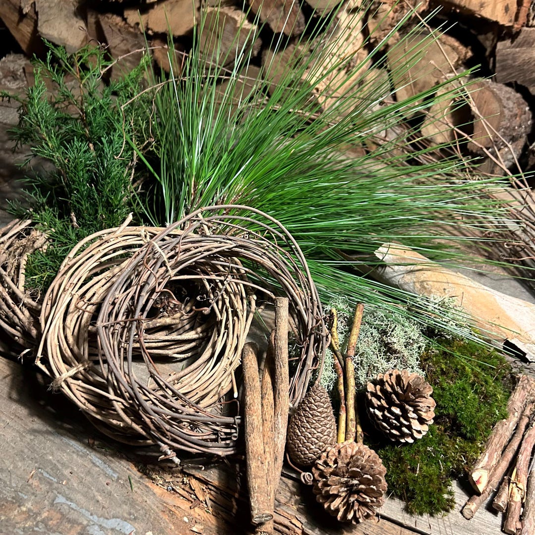 Natural Materials Bundle Foraged Vines, Sticks, Pinecones, Greenery ...