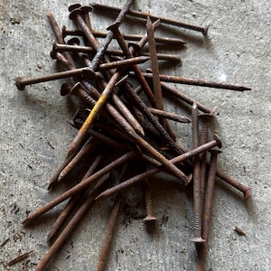 Antique Rusty Nails (Set of 4): 2.75-Inch Reclaimed Farm Hardware
