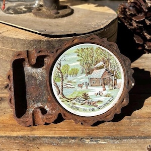 Midcentury Modern Coaster & Ashtray | Enesco A Home in the Wilderness Retro Decor | Collectible Glass | Farmhouse Find | Vintage Home Decor