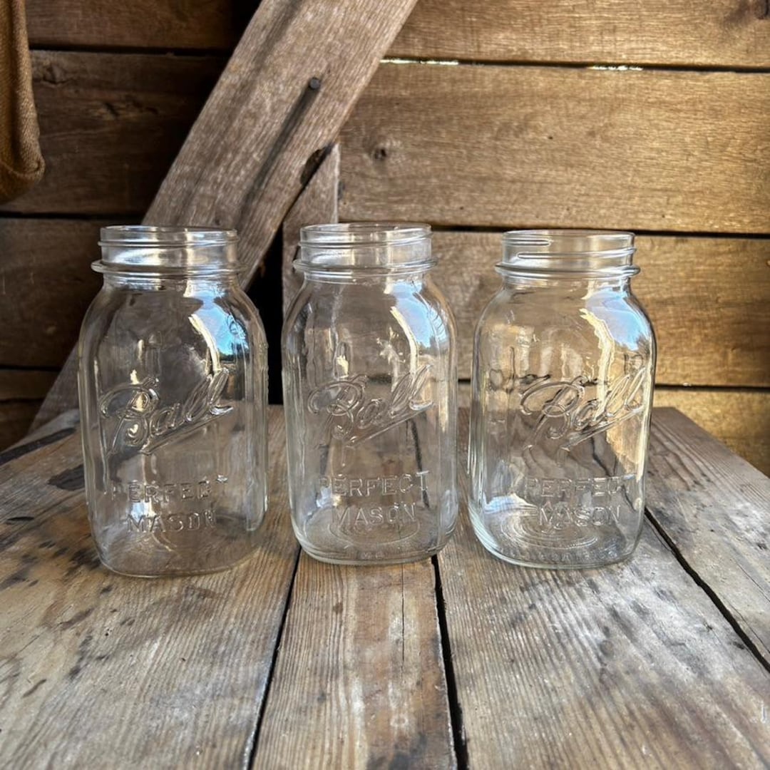 1930s Ball Mason Jar: Vintage 1-quart Glass Kitchen Storage