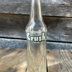 Vintage Retro Crush Soda 10 oz Glass Bottle | Mid-Century Pop Collectible | Farmhouse Find