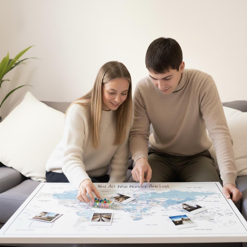 Bedroom with Travel Map