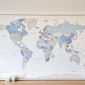 Personalized Push Pin World Map - Detailed Travel Pin Board - Large ...