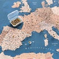 Europe Travel Pin Board – Custom Canvas Map for Adventure Tracking in Blue & Beige , 100 Pins Included. product logo