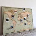Personalized Push Pin World Map - Detailed Travel Pin Board - Large Vintage World Map for Adventure Tracking - 100 Pins incl. product logo