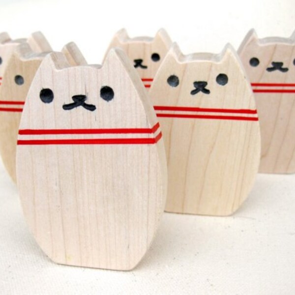 Kitty Bowling Toy Set - Natural Wood