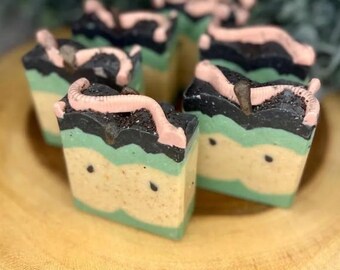 Apple Goat Milk Soap Worm apple goat milk soap Apple scented soap Halloween Gift idea Gift for kids Rotten apple soap gift for men